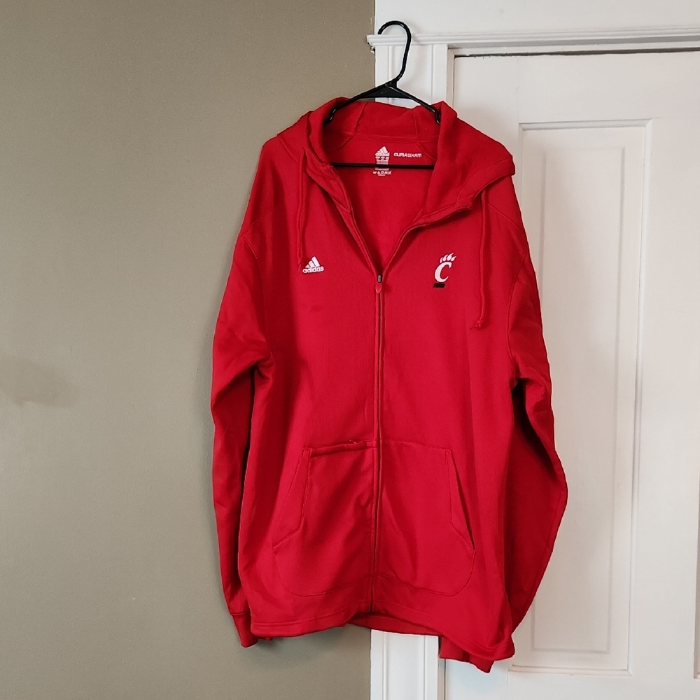 Adidas Red University Of Cincinnati Full-Zip Hoodie